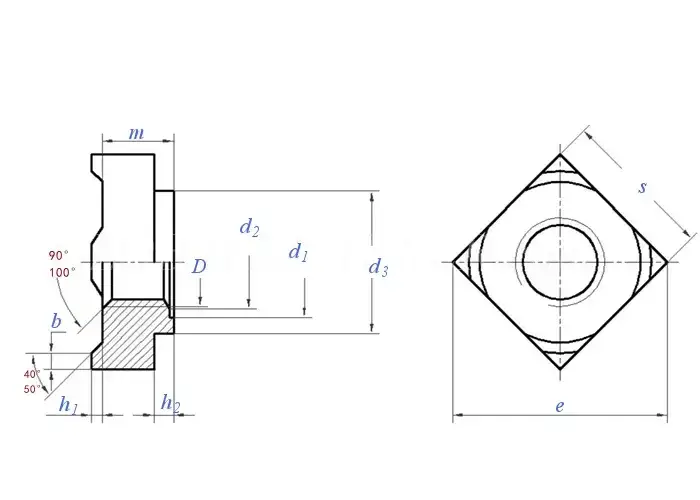 Din 928 Square Weld Nut