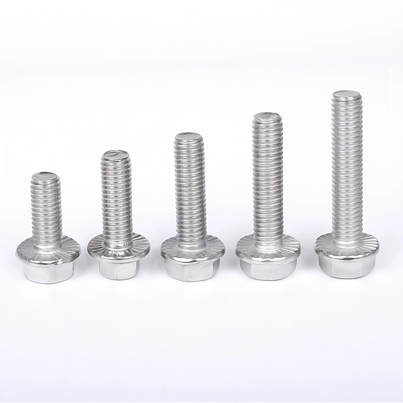 Keluli Tahan Karat Hex Flange Bolt DIN 6921 Benang Penuh